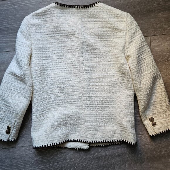 Zara cream and brown women's blazer jacket made in spain size small - Picture 7 of 8